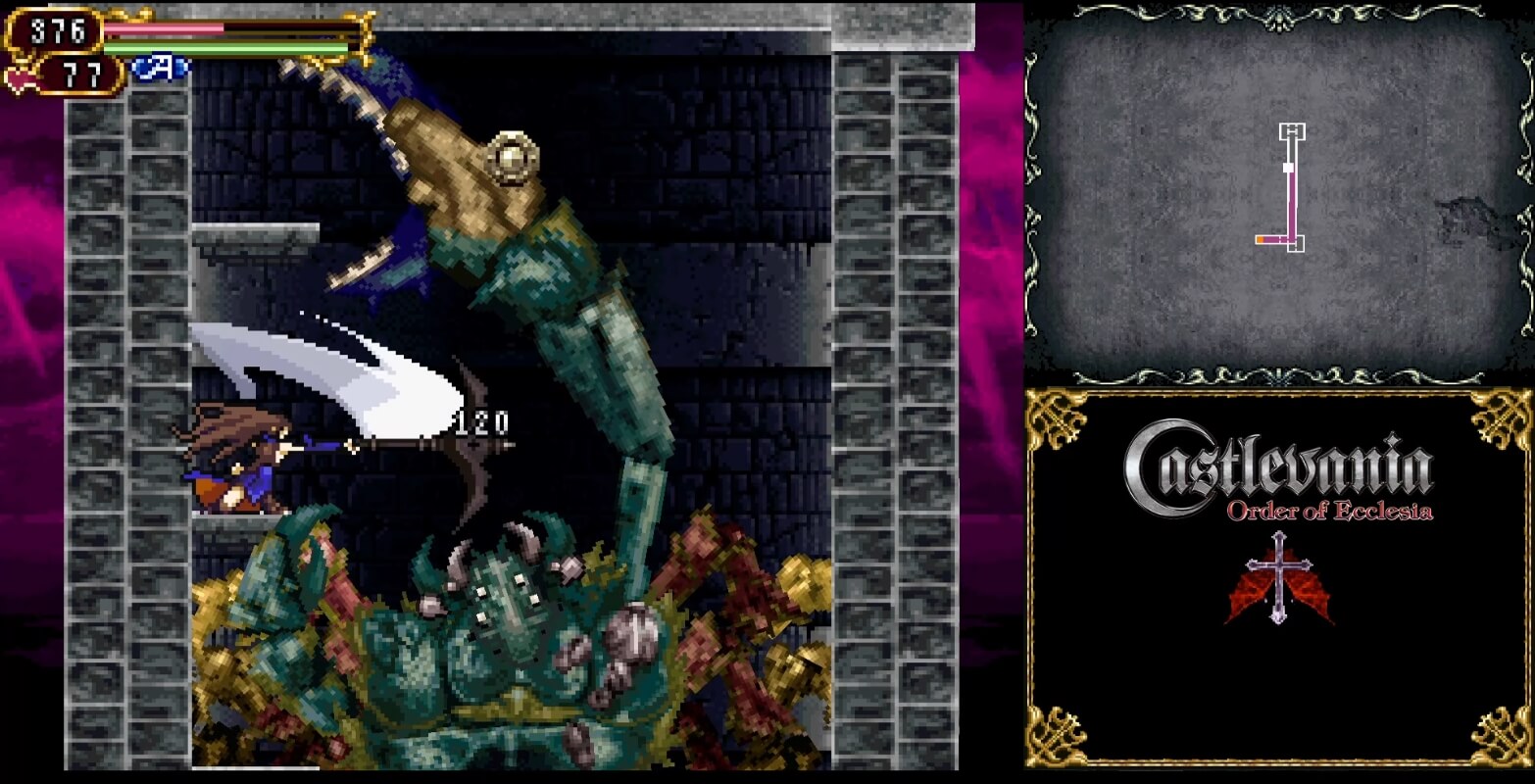 Castlevania Order of Ecclesia - геймплей игры Nintendo DS